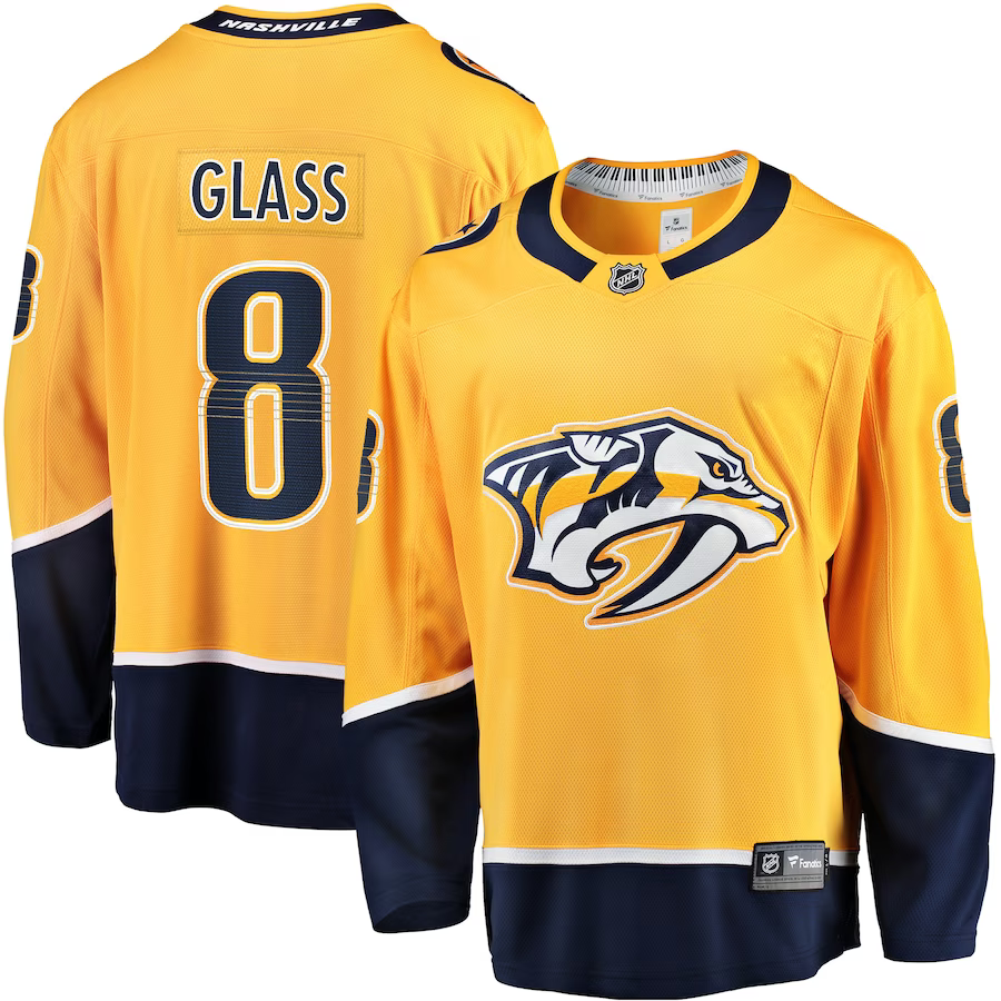 Men's Nashville Predators Cody Glass #8 Gold Home Breakaway Jersey